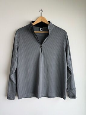 FootJoy FJ Quarter Zip Pullover Men’s Medium Gray Performance Golf 1/4 Zip
